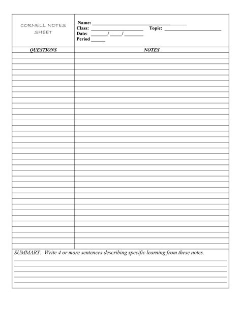 36 Cornell Notes Templates & Examples [Word, PDF] - Template Lab