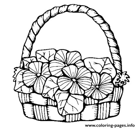 Flowers Basket Coloring page Printable