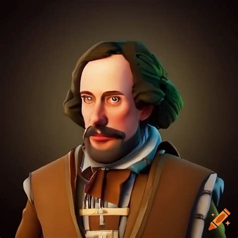 Shakespeare in 3d art with a school teacher's outfit in a fortnite ...