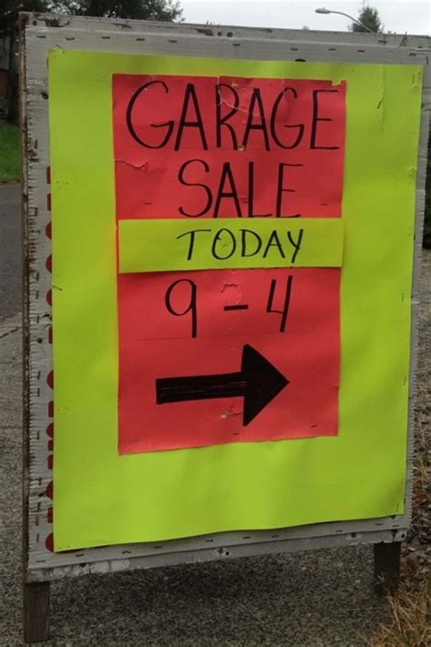 Garage Sale Sign Ideas - Sunshine and Rainy Days