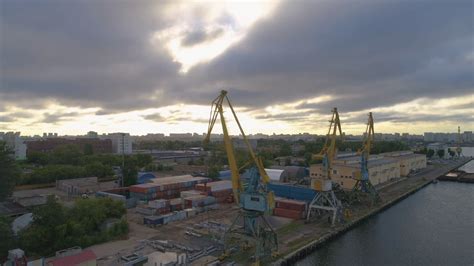 Cranes In Shipping Cargo Port With Stock Footage SBV-347424089 - Storyblocks