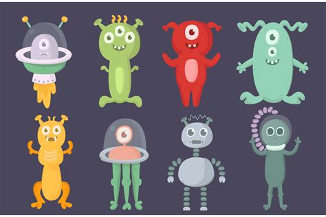 Alien Cartoon Characters Illustration Graphic by april_arts · Creative ...