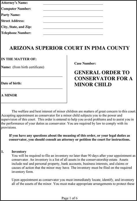 Pima County Superior Court Guardianship Forms - CountyForms.com