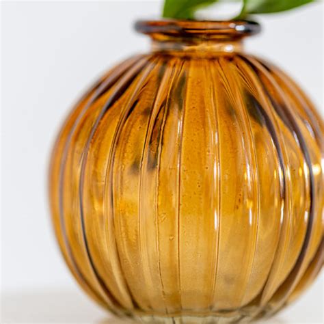 Glass Pumpkin Vase Amber - Grand Illusions Wholesale