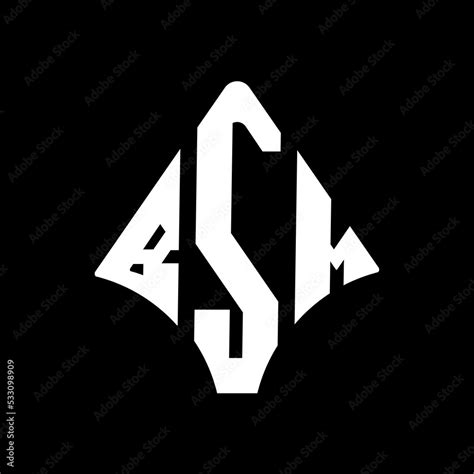 BSM letter logo design. BSM modern letter logo with black background ...