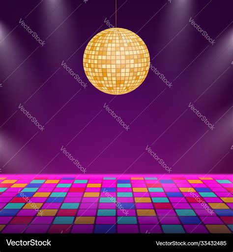 Dance floor night disco parties retro vintage Vector Image