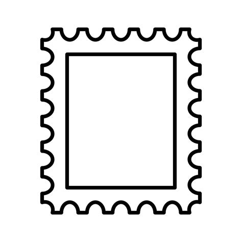 Postage stamp frame icon. Empty border template for postcards and letters. Blank rectangle and ...