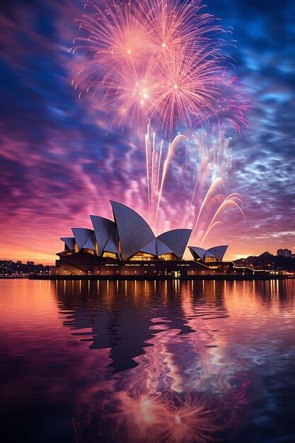 Premium AI Image | fireworks over sydney harbour bridge and sydney harbour bridge