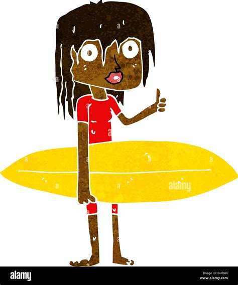 cartoon surfer girl Stock Vector Image & Art - Alamy