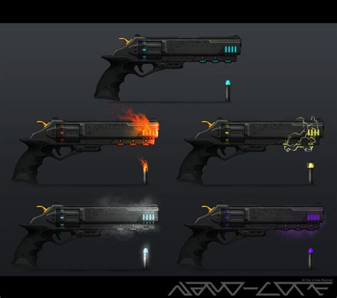 ArtStation - Sci Fi Elemental Revolver Concept