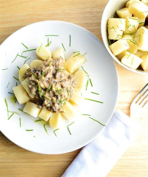 Polish Potato Dumplings (Kopytka) with Mushroom Sauce - Everyday Healthy Recipes