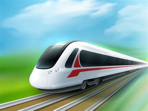 High-speed Day Train Realistic Image 472889 Vector Art at Vecteezy