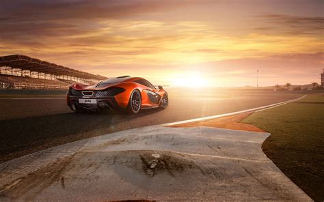 McLaren P1 HD Wallpaper: A Stunning Drive into the Sunset