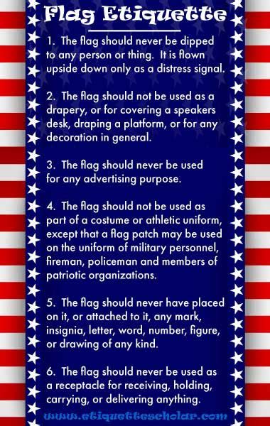 U.S. Flag Etiquette - United States flag etiquette as codified under ...