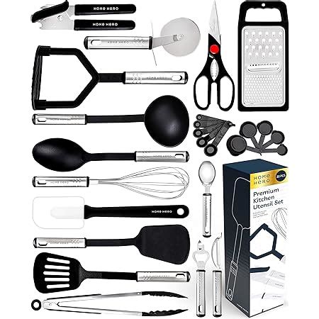 Amazon.com: Kitchen Utensils Set Cooking Utensil Sets Kitchen Gadgets, Pots and Pans set ...