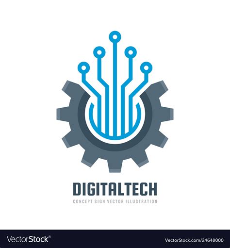 Digital tech - business logo template Royalty Free Vector