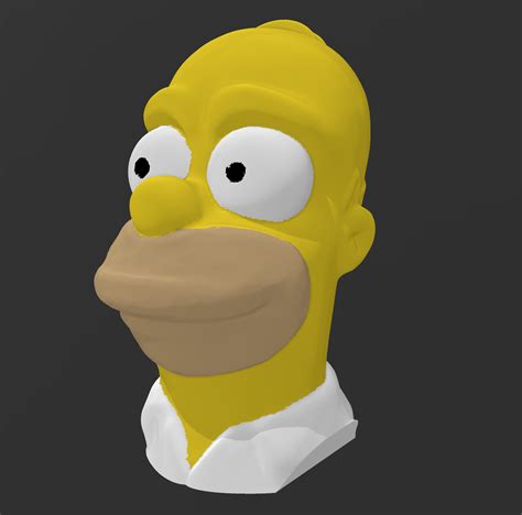 STL file Homer Simpson Head Bust 👤・Model to download and 3D print・Cults