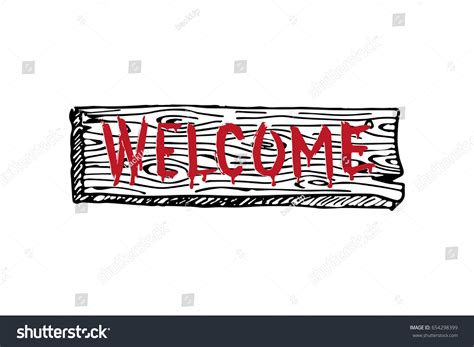 Welcome Hand Drawn Sign Vector Illustration Stock Vector (Royalty Free) 654298399 | Shutterstock