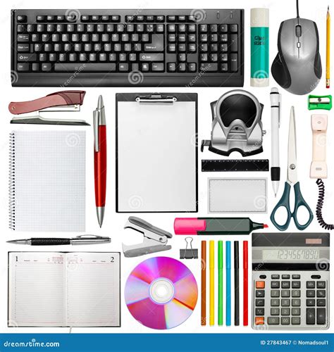 Set Of Office Stationery Royalty Free Stock Photography - Image: 27843467