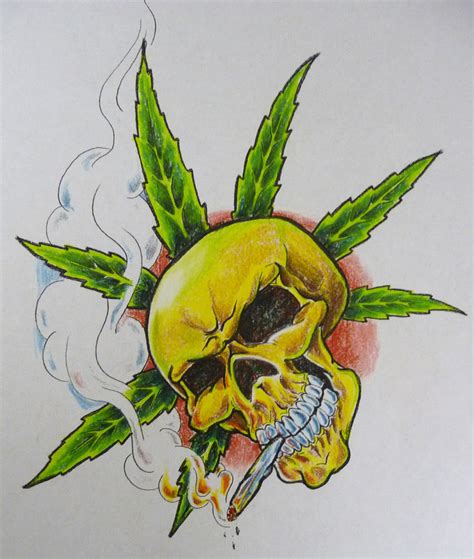 Weed Leaf Sketch at PaintingValley.com | Explore collection of Weed ...