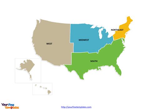 Regions Of The Us Labeled