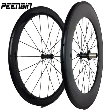 Competitive!carbon fiber road bike wheels 700c ruedas mixed wheel 25mm width 60mm+88mm depth ...