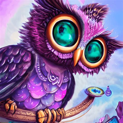 Mystical Owl with Gems Graphic · Creative Fabrica