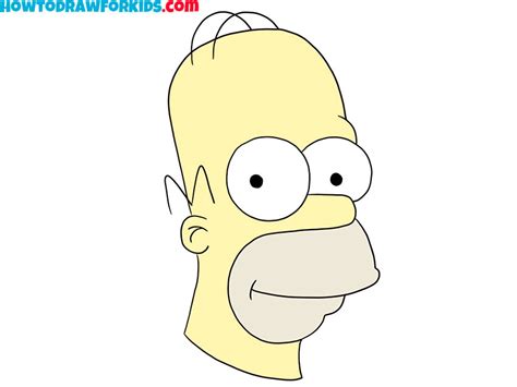 How to Draw Homer Simpson Head - Drawing Tutorial For Kids