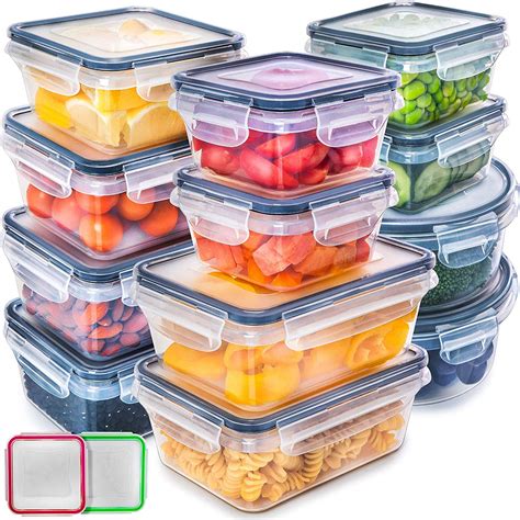 12 Pack Food Storage Container with Lids Black Plastic Food Containers with Lids | eBay