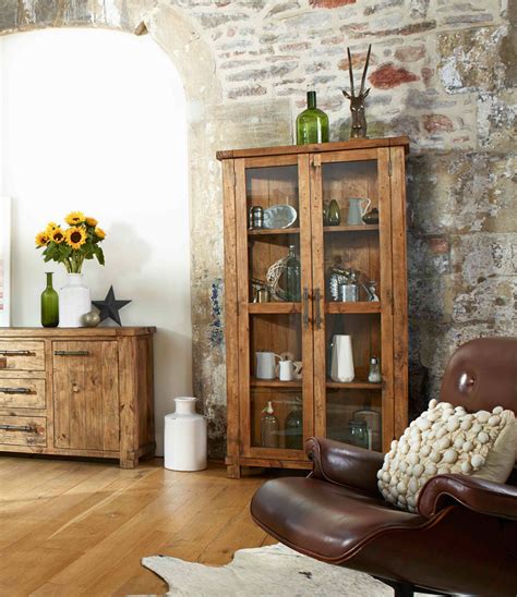 Country Reclaimed Solid Wood Farmhouse Glass Display Cabinet - Rustic - Dining Room - Vancouver ...