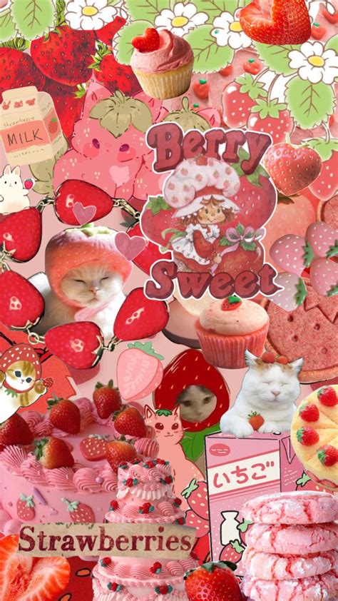 🍓#strawberry #pink #aesthetic #moodboard in 2022 | Kawaii wallpaper ...