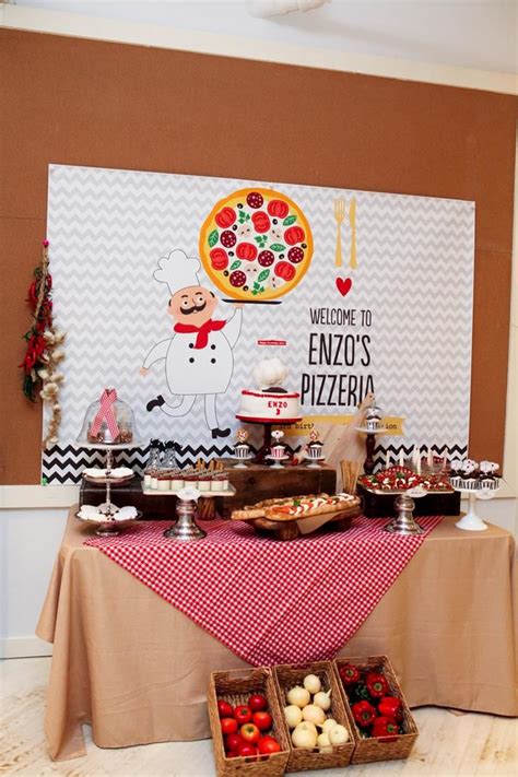 Pizza Birthday Party Planning Ideas Supplies Idea Cake Baking Decor | Pizza party birthday ...