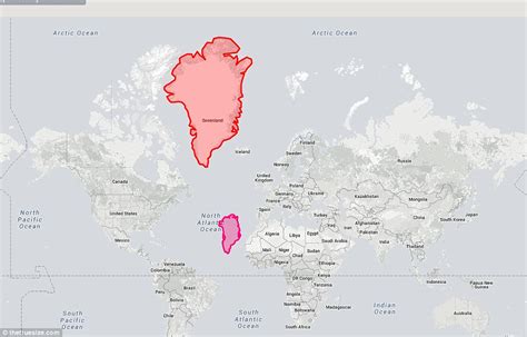 Real Size Comparison Map