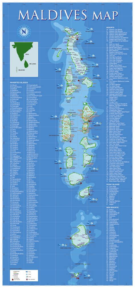 Detailed travel map of Maldives | Maldives | Asia | Mapsland | Maps of ...