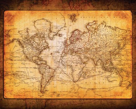 5 Best Images of Vintage World Map Printable - Fra Mauro, Old Vintage Antique Style World Map ...