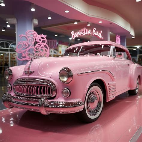 Premium AI Image | Barbie car retro style