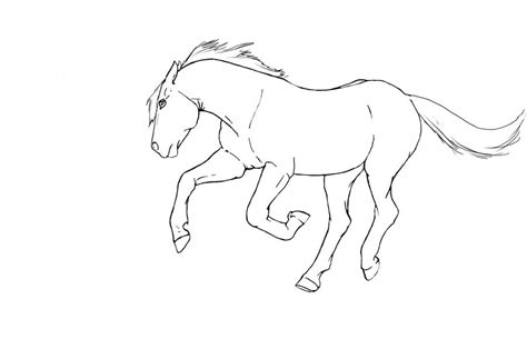 Lineart-galloping horse by Revolver-Waffle on DeviantArt