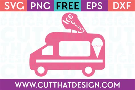 Free Ice Cream Truck Silhouette Design SVG | Cut That Design