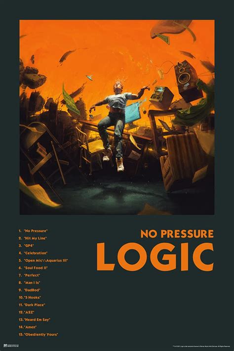 Buy Logic Merch No Pressure Album Cover Art Track List Rap s Logic Rapper Merch Logic ...