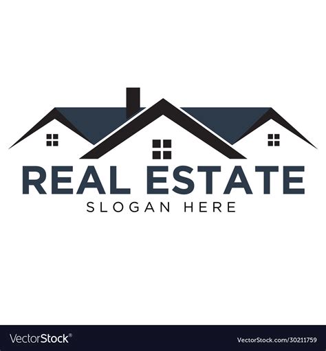 Real estate logo design simple Royalty Free Vector Image