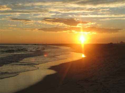 Sunset on beach at Cape May, NJ | Beach sunset, Sunset, Cape may