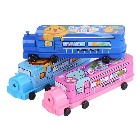 Bus Pencil Case with Built In Sharpener – Pencil Box Factory