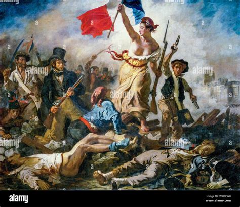 Eugène Delacroix, Liberty Leading the People, French revolution painting, 1830 Stock Photo - Alamy