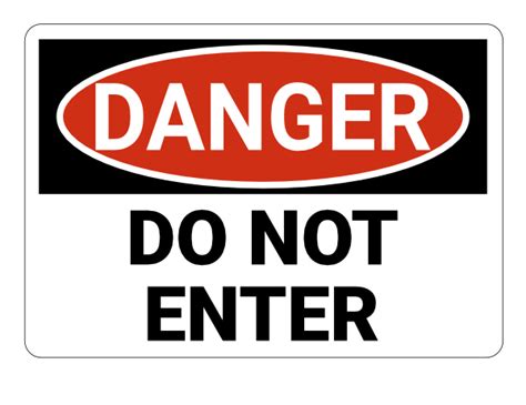 Printable Do Not Enter Danger Sign