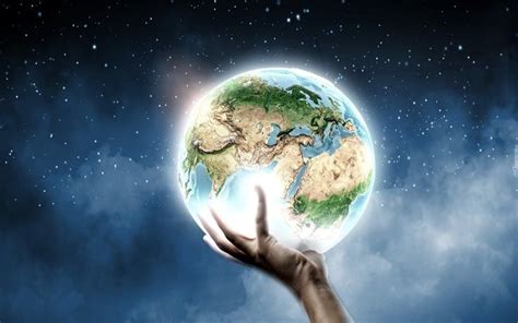 Download wallpapers Earth globe, hand, save Earth, ecology, planet ...