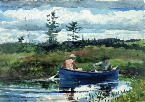 Winslow Homer - The Blue Boat, orig size 15x21.5 inch | Famous watercolor artists, Watercolor ...