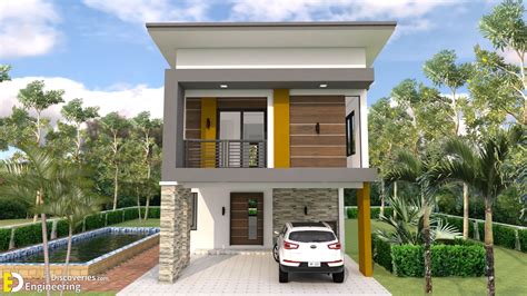 Two Storey House Plan With 3 Bedrooms And 2-Car Garage | Engineering Discoveries