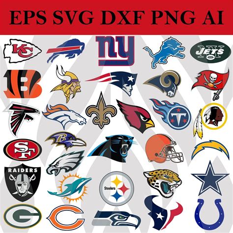 NFL All Team Logos Svg Football Svg files for cricut | Etsy | Free svg, Cricut free, Svg