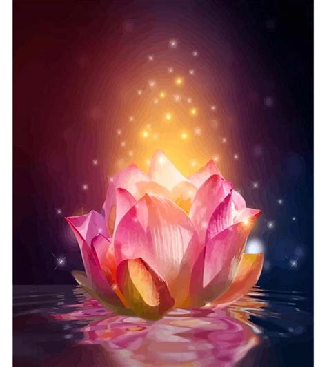 Enchanting Lotus Flower Paint by Numbers – Goodnessfind | Lotus flower painting, Painting ...