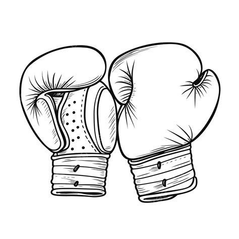 Two Drawing Boxing Gloves Outline Sketch Vector, Love Drawing, Wing Drawing, Boxing Gloves ...